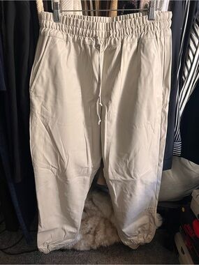 Blank NYC Cream Drawstring Jogger Pants